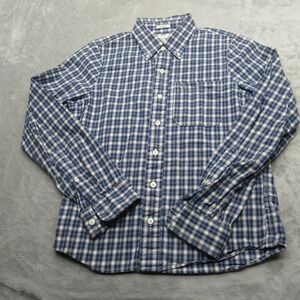 Abercrombie & Fitch Shirt Men Small Blue Plaid Moose Logo Muscle Button Down VTG
